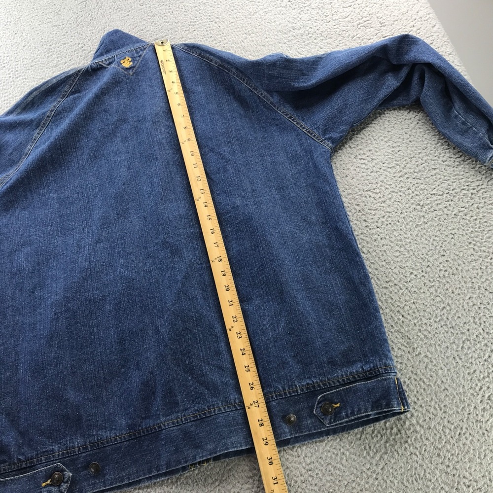 Vintage Rocawear Jacket Mens Extra Large Blue Denim Y2K Embroidered Rap Logo Zip - Picture 10 of 12